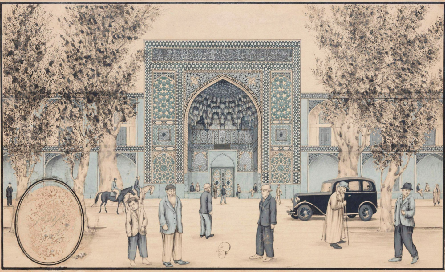 A Street View of the Chahar Bagh Madrasa Isfahan Print