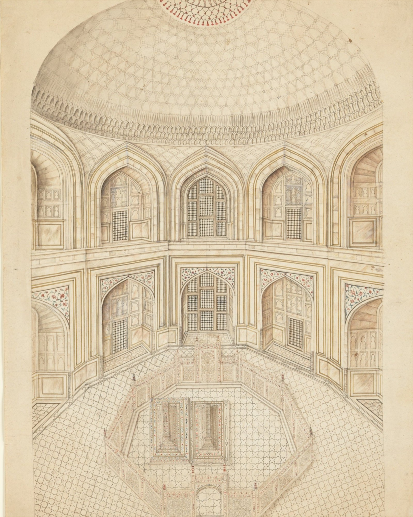 Interior of the Taj Mahal Print
